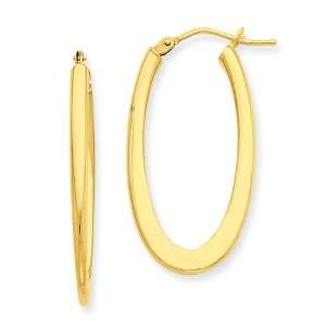  14k Goldy Polished Oval Hoop Earrings Jewelry