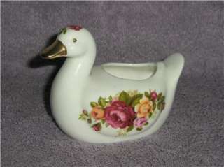 Fine Bone China COTTAGE ROSE Collectible Swan Figurine  