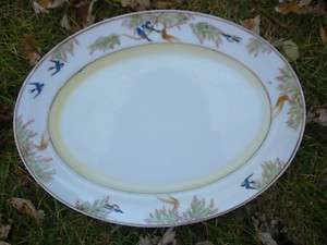 Vintage Barn Swallows Platter, Hand Painted Japan Excellent  