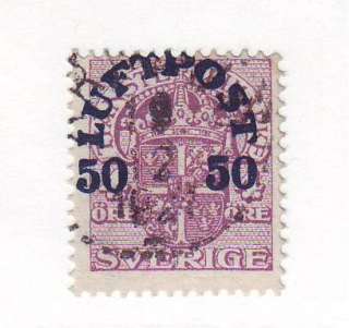 Sweden ScC3 1920 Luftpost ovtp airmail stamp used  