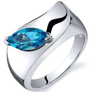  Musuem Style Marquise Cut 1.00 carats Swiss Blue Topaz 