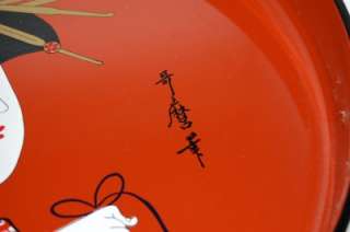 Japanese Handpainted Geisha on Hangiri Sushi Rice Bowl  