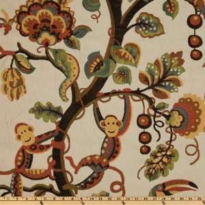 56 Wide Swavelle/Mill Creek Jacquard Monkeying Around Teak Fabric By 