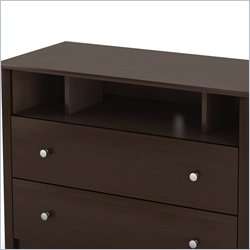 South Shore Breakwater TV Stand / Media Chocolate Finish Chest 