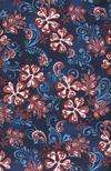 Surf City Hawaiian Red WHT BL Flowers Quilt Fabric 1 Y  