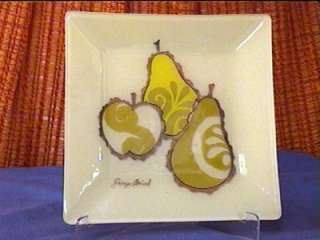 Vtg George Briard Pear Apple Plate Dish Platter Yellow Gold Colors 