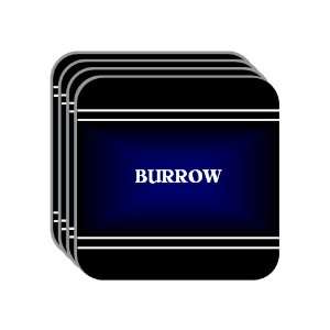 Personal Name Gift   BURROW Set of 4 Mini Mousepad Coasters (black 