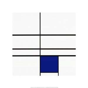  Composition with Blue, c.1935 by Piet Mondrian, 28x28