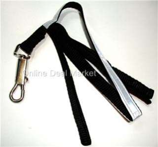 Black REFLECTIVE Dog Lead Leash Safety 1/2 x 48 Hook  