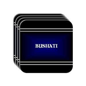 Personal Name Gift   BUSHATI Set of 4 Mini Mousepad Coasters (black 