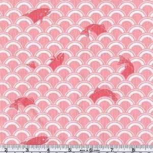  45 Wide Full Moon Forest Swordfish Wave Pink Fabric By 
