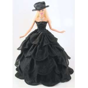  Black Wedding Gown Dress with Lots of Ruffles Comes with 