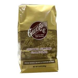 Gillies Colombia Supremo Coffee, Ground Grocery & Gourmet Food