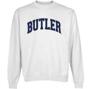 NCAA Butler Bulldogs White Arch Applique Crew Neck Fleece Sweatshirt