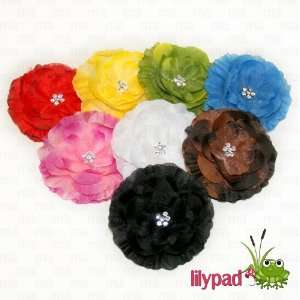  Lilypad Brand  8 Piece Solid Colored Buttercup Hair Flowers Baby