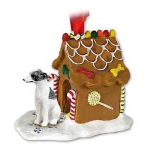  Gray Whippet Gingerbread House Christmas Ornament