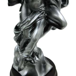 Guardian Angel` Silvered Finish Statue Figurine 12`  