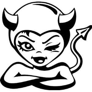 She Devil Decal, Car, Truck Wall Sticker   Made In USA size 19 Black 