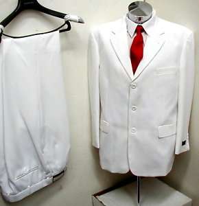 New Mens SB Three Button White Dress Suit All Sizes  