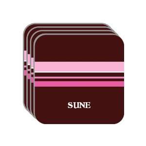 Personal Name Gift   SUNE Set of 4 Mini Mousepad Coasters (pink 