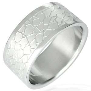  Cracked Design Stainless Steel Band 12 Jewelry