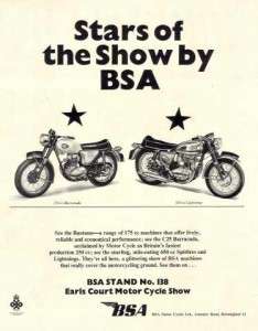 1968 BSA Barracuda & Lightning Motorcycle Original Ad  
