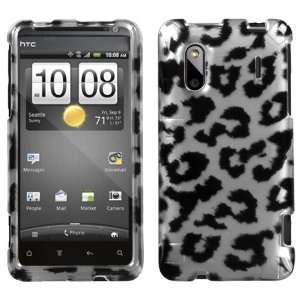 Black Leopard(2D Silver) Skin Phone Protector Faceplate Cover For HTC 