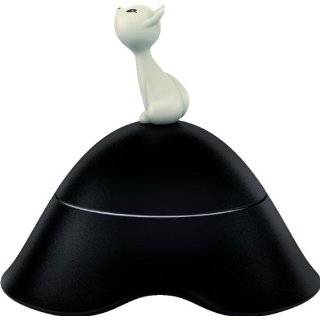 Alessi Mio Cat Bowl with Lid, Black 7, 8.75oz by Alessi
