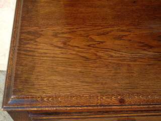Antique Solid Oak Carved Buffet Sideboard Server  