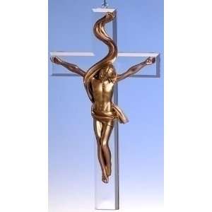  Pack of 2 Gold Crucifix Religious Wall Crosses 12