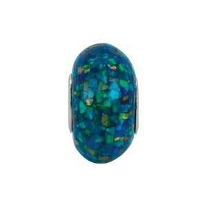  24946 Silver 14.00X7.00 Mm Kera Created Opal Mosaic Bead Jewelry