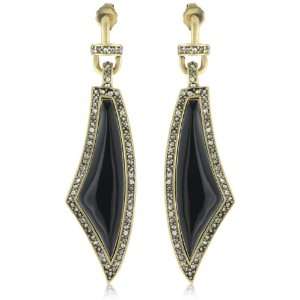  Paige Novick Gotham Black with Pave Detail Earrings 