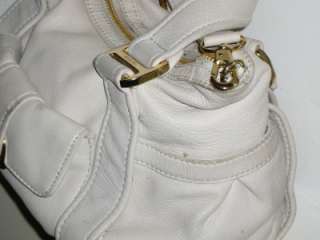 MICHAEL KORS Buttery Soft White Slouchy Leather Satchel Handbag Cross 