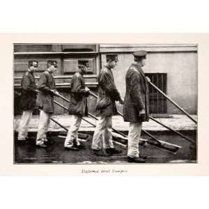  1902 Halftone Print German Uniform Street Sweeper Cleaner 