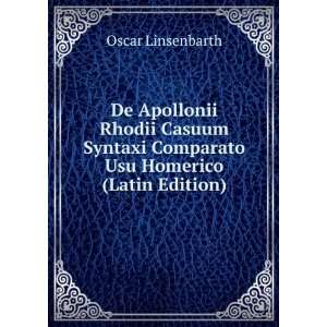   Comparato Usu Homerico (Latin Edition) Oscar Linsenbarth Books