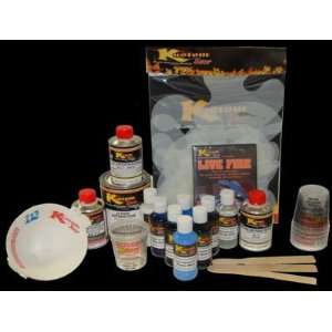 Kustom Shop Blue Fire Paint Kit with 12 Standard Stencils 