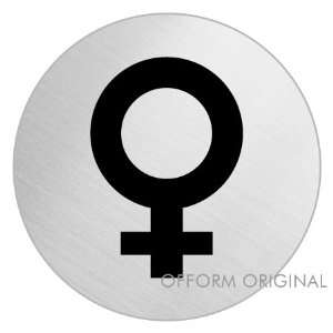  Stainless Steel Door Sign Pictogram Female Symbol Ø 3 