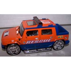  Diecast Pullback 1/35 Scale Hummer H2 SUV in Orange/blue 