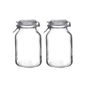 Bormioli 102.75 oz. Glass Storage Jars Set of 2 