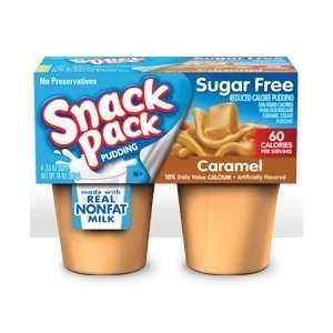 Hunts Snack Pack Pudding   SUGAR FREE Caramel   4 Count 3.5 oz. Cups 