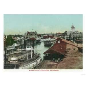   Waterfront   Stockton, CA Giclee Poster Print, 24x32