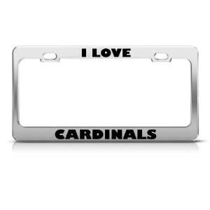 Love Cardinals Cardinal Animal Metal license plate frame Tag Holder