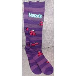   NERDS Candy Purple Striped Knee High Socks Licensed 