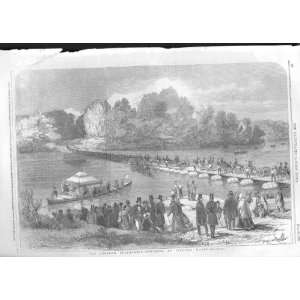  Poontoon Bridge At Virginia Water Antique Print 1853