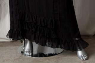 COUTURE COUTURE(Juicy)Black Silk Ruffle Long Gown Dress  