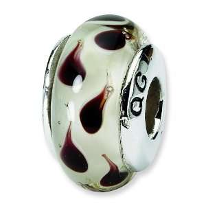   Sterling Silver Brown Hand Blown Glass Bead Arts, Crafts & Sewing