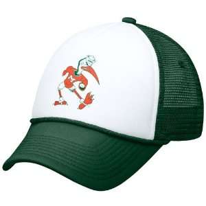  Nike Miami Hurricanes White Green Vault Mesh Adjustable Trucker Hat 