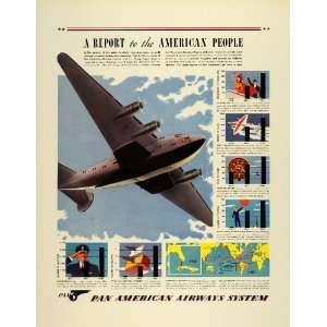 1941 Ad Pan American Airways Pan Am Logo Airplane Passenger Carrier 