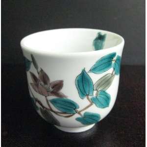 Japanese Pottery Kutani Green Tea cup   Japanese Tessem  