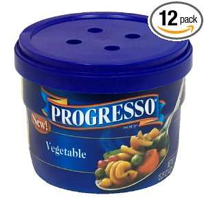 Progresso Soup, Vegetable Soup, 15.25 Ounce Microwavable Bowls (Pack 